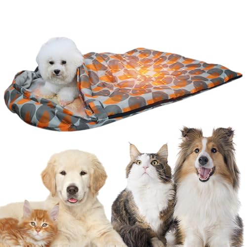 Genérico Haustierschlafsack | Hundebett mit Heizpack, Hundebett, Rucksackbett, gemütlich, tragbar, warme Haustiere von Genérico