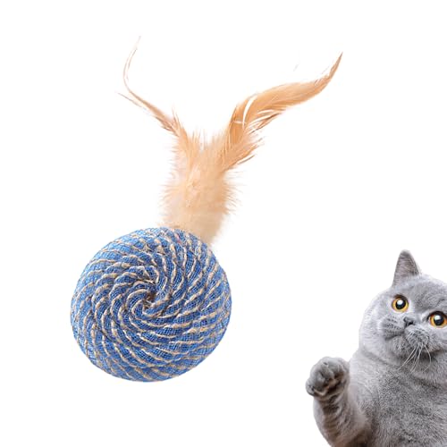 Genérico Interaktives Katzenspielzeug mit Federn: Indoor-Katzenspielzeug, stimulierender Federball, pädagogisches Spielzeug für Kätzchen, Federn für Katzen, Spielzeug zum Verspotten der Katze von Genérico