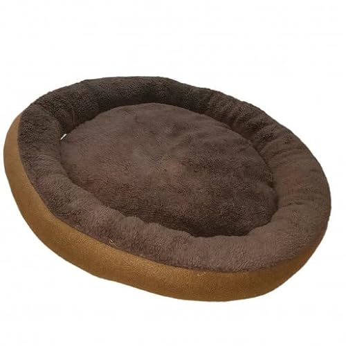 Generico Kissen für Hunde und Katzen, weiches Fleece-Pet Bed (brauner Rahmen) von Generico
