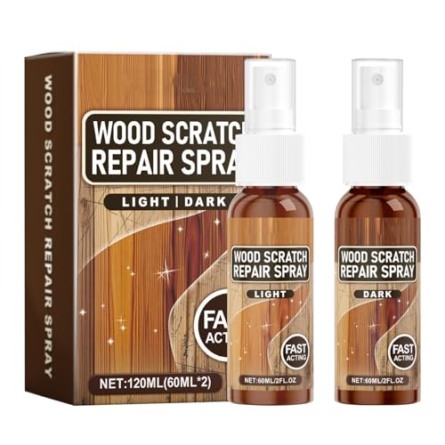 Genérico Reparatur von Kratzern auf Holzböden, Kratzerentferner auf Holzböden, Instant Fix Kratzer-Spray, Sprühset für Möbelreparatur, für Kratzer von Genérico