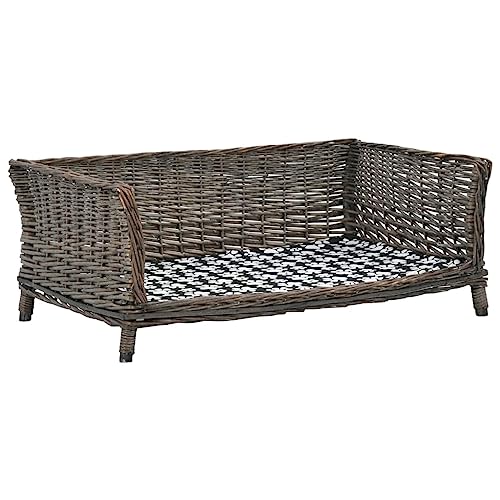 Genérico Wenjingqi-170776 Hundekorb mit Kissen, aus natürlicher Weide, Grau, 90 x 54 x 35 cm Genérico Wenjingqi-170776 Hundekorb mit Kissen, aus natürlicher Weide, Grau, 90 x 54 x 35 cm von Genérico