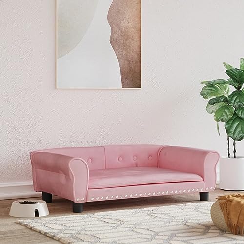 Genérico Wenjingqi-171813 Hundebett aus Samt, Rosa, 95 x 55 x 30 cm Genérico Wenjingqi-171813 Hundebett aus Samt, Rosa, 95 x 55 x 30 cm von Genérico