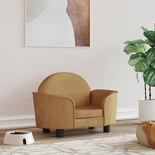 Genérico Wenjingqi-171843 Hundebett aus braunem Samt, 66 x 40 x 45 cm Genérico Wenjingqi-171843 Hundebett aus braunem Samt, 66 x 40 x 45 cm von Genérico