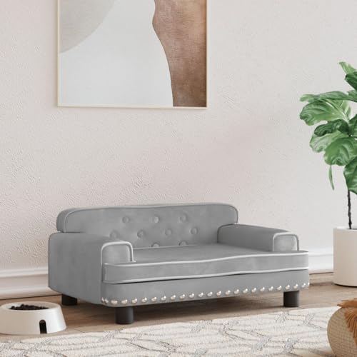 Genérico Wenjingqi-171883 Hundebett aus Samt, Hellgrau, 70 x 45 x 30 cm Genérico Wenjingqi-171883 Hundebett aus Samt, Hellgrau, 70 x 45 x 30 cm von Genérico