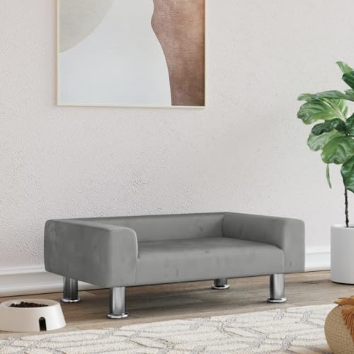 Genérico Wenjingqi-171919 Hundebett aus Samt, Hellgrau, 70 x 45 x 26,5 cm Genérico Wenjingqi-171919 Hundebett aus Samt, Hellgrau, 70 x 45 x 26,5 cm von Genérico