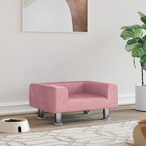 Genérico Wenjingqi-171928 Hundebett aus Samt, Rosa, 50 x 40 x 26,5 cm Genérico Wenjingqi-171928 Hundebett aus Samt, Rosa, 50 x 40 x 26,5 cm von Genérico