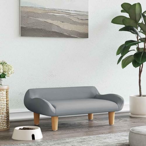 Genérico Wenjingqi-171946 Hundebett aus hellgrauem Stoff, 70 x 40 x 24 cm Genérico Wenjingqi-171946 Hundebett aus hellgrauem Stoff, 70 x 40 x 24 cm von Genérico