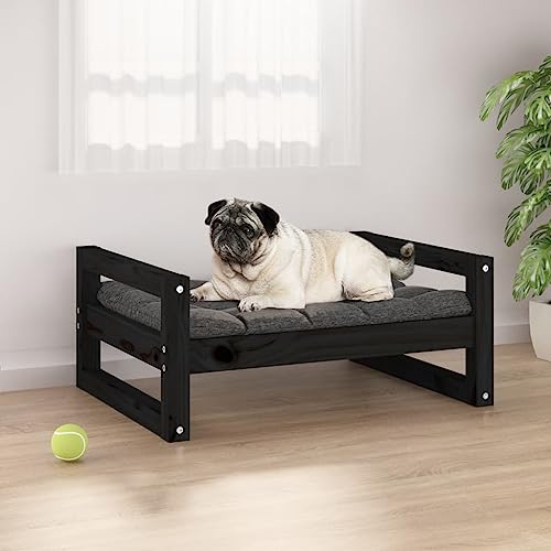 Genérico Wenjingqi-821476 Hundebett aus massivem Kiefernholz, Schwarz, 65,5 x 50,5 x 28 cm Genérico Wenjingqi-821476 Hundebett aus massivem Kiefernholz, Schwarz, 65,5 x 50,5 x 28 cm von Genérico