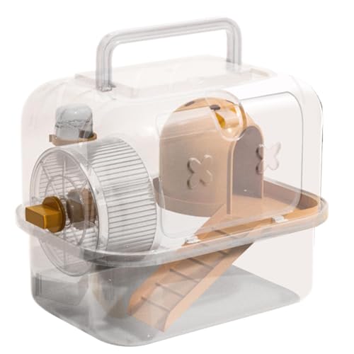 Hamster-Transportbox für Hamster, Käfig, transparent, für kleine Haustiere, tragbare Hamsterkäfige mit verspieltem Zubehör für Reisen und Hamster-Transportbox für Hamster, Käfig, transparent, für kleine Haustiere, tragbare Hamsterkäfige mit verspieltem Zubehör für Reisen und von Genérico