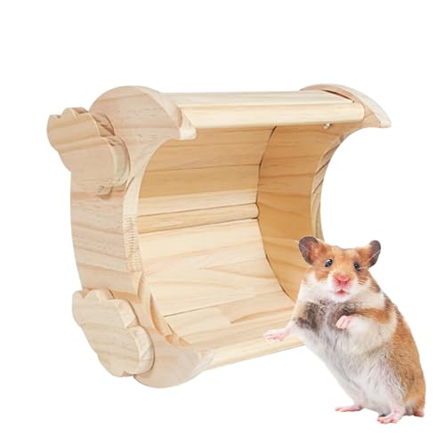 Hamsterhaus aus - Lebensraum für Kleintiere, Hamster für Haustierhaus, Chinchilla-Lebensraum auf Mond, Kaninchenhütte aus , Versteck aus Igelholz mit Ventilac von Genérico