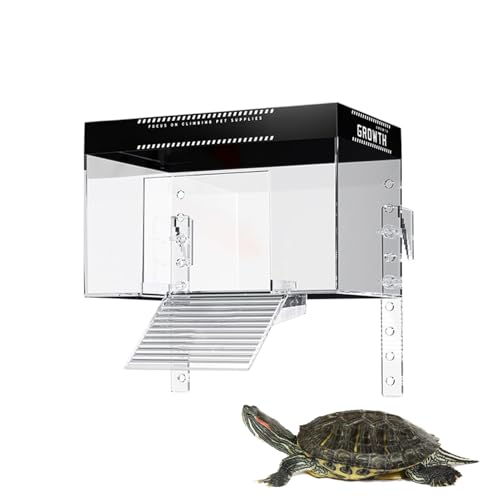 Haustier-Mülleimer mit Rampe Reptile Tank Ladder, transparent, Turtle Tank Dock Floating Decor Reptile Habitat für Wohnzimmer, Hotel von Genérico