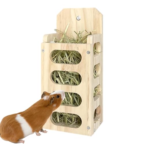 Heurhalter für , Heuhalter aus Holz für Haustiere, Futterspender für , und Meerschweinchen, Futterspender für Kleintiere von Genérico