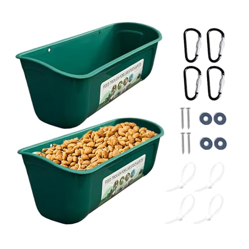 Hühner-Futterstation mit Futternapf, Hühner-Futterstation für Enten und Ziegen, Futterstation für Hühner, 1,5 l, hängende Futterstation mit Clips, Futterstation für Zaun, Futterstation von Genérico