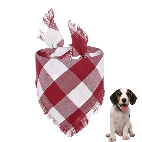 Karierter Hundehalstuch, kariert, atmungsaktives Hundehalstuch, kariert, waschbar, dekoratives Hundehalstuch für Zuhause, Treffen, Leben von Genérico