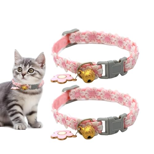 Katzenhalsband für Welpen, bequem, verstellbar, niedliches Haustier-Zubehör, Halsbänder mit Schnalle und Glocke, für Outdoor-Spaziergänge, Training Katzenhalsband für Welpen, bequem, verstellbar, niedliches Haustier-Zubehör, Halsbänder mit Schnalle und Glocke, für Outdoor-Spaziergänge, Training von Genérico