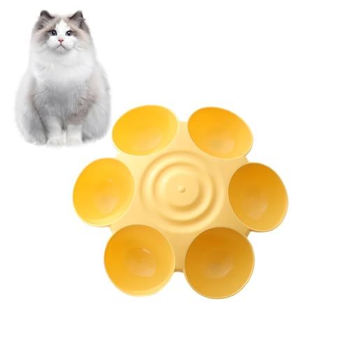 Katzennäpfe – rutschfreie Fütterungsgitter, 6 Futtergitter für Haustiere, sichere, langlebige Blütenblätter, Design Futternapf für Indoor-Katzen – fördert eine bessere von Genérico