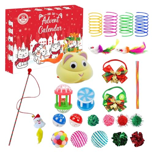 Katzenspielzeug-Kalender 2025, Weihnachts-Countdown, 24 mit Katzenspielzeug, festliches Geschenk für Liebhaber und Familien Katzenspielzeug-Kalender 2025, Weihnachts-Countdown, 24 mit Katzenspielzeug, festliches Geschenk für Liebhaber und Familien von Genérico