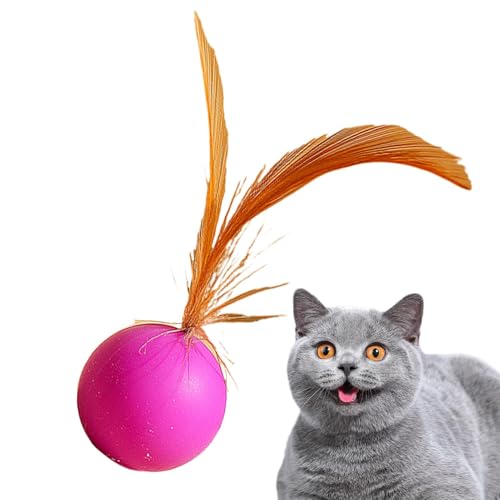 Katzenspielzeug mit Feder, interaktiver springender Ball, Kauspielzeug für Katzen, elastisches Gummispielzeug für mittelgroße Katzen, Kauspielzeug Katzenspielzeug mit Feder, interaktiver springender Ball, Kauspielzeug für Katzen, elastisches Gummispielzeug für mittelgroße Katzen, Kauspielzeug von Genérico
