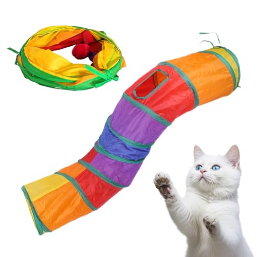 Katzentunnel – großer Tunnel für Katzen, 60 cm, zusammenklappbar, multifunktional, für kleine Haustiere, drinnen und draußen von Genérico