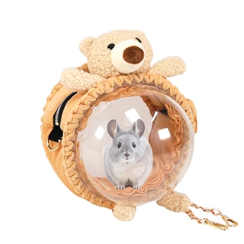 Kleine Tasche, 23,9 x 22,9 x 29,9 cm (9,06 x 8,66 x 11,02 Zoll), belüftete Hamsterbox, flexibler Hand-Organizer, weiche Reise zur Unterstützung, Chinchilla Hedgehog C von Genérico
