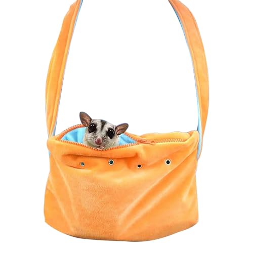 Kleine Tiertrage | Nackentasche für Zuckerflugzeuge und Meerschweinchen | belüftete Reisetasche aus Polyester mit Reißverschluss für Hamster, Igel (24 x 15 cm, Orange) von Genérico