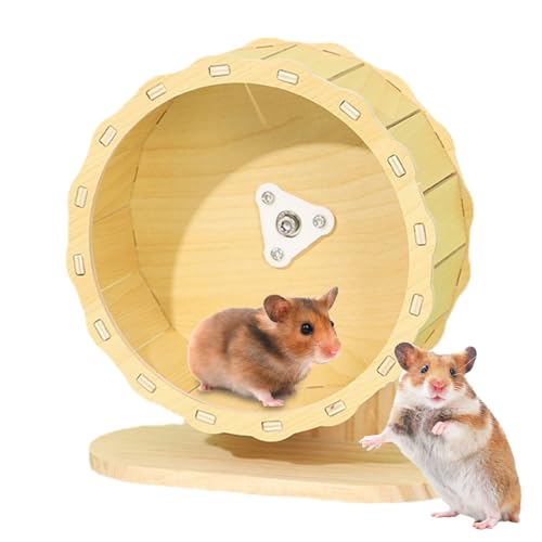 Leises Hamsterrad: Holzroulette, rutschfeste Oberfläche, stummes Übungsspielzeug für Hamster, Jobils, kleine Meerschweinchen, Käfigzubehör, von Genérico