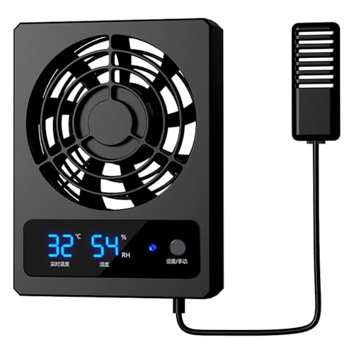 Lüftungsventilator für Reptilien, intelligentes Temperaturmessgerät für Reptilien, mit LED-Display, effiziente Kühlung, langlebig, für Schlangen, T von Genérico