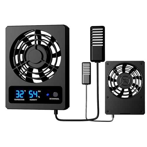 Lüftungsventilator für Reptiliengehege, Feuchtigkeitsanzeige für Reptilien mit LED-Display, effiziente Kühlung, langlebig, für Schlangen, Terra von Genérico