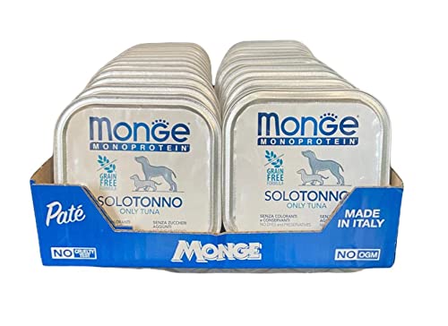 Monge Monoprotein Nassfutter für Hunde nur Thunfisch, natürlich ohne Farbstoffe, Konservierungsstoffe und Zuckerzusatz, 24er Pack (1 = 150 g) von Generico