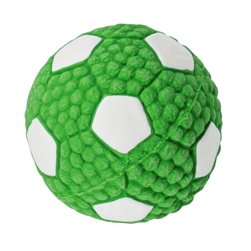 Quietschende Hundebälle, unzerstörbares Quietschspielzeug für Welpen, unzerstörbarer Fußballball, robust und gerippt Quietschende Hundebälle, unzerstörbares Quietschspielzeug für Welpen, unzerstörbarer Fußballball, robust und gerippt von Genérico