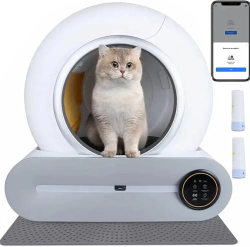 Selbstreinigende Katzentoilette, automatisch, Roboterschutz, extra großes Fassungsvermögen von 65 l, Geruchskontrolle, Anwendungskontrolle Selbstreinigende Katzentoilette, automatisch, Roboterschutz, extra großes Fassungsvermögen von 65 l, Geruchskontrolle, Anwendungskontrolle von Genérico