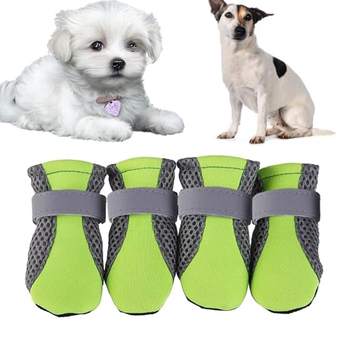 Sommerschuhe für Hunde, Wanderstiefel für den Sommer, Fußschutz aus Netzstoff, 4 Stück, atmungsaktiv, rutschfest, verstellbar, zum im Freien, Wandern, Sommer, S Sommerschuhe für Hunde, Wanderstiefel für den Sommer, Fußschutz aus Netzstoff, 4 Stück, atmungsaktiv, rutschfest, verstellbar, zum im Freien, Wandern, Sommer, S von Genérico