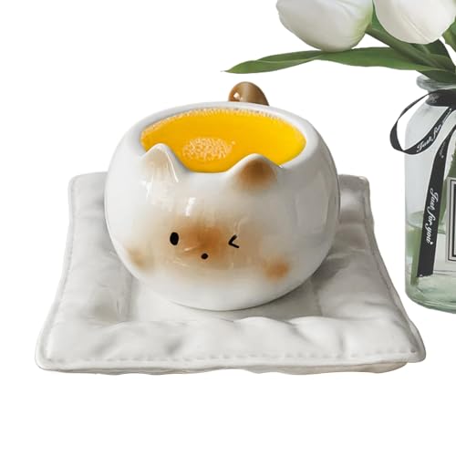 Teetasse – Katzentasse | Kaffeetassen für Katzen | Keramik Siamese Kätzchen Teetasse Zubehör für Zuhause Lustige Tassen Niedliche Wassertumbler Trinkzubehör von Genérico