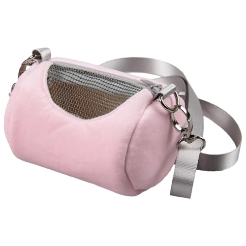 Transport für Hamster, warmer Plüsch-Rucksack für Hamster, Tragetasche für Hamster, zylindrische Reisegepäck mit Netzfenster für Chinchilla, Kaninchen, Jerbo und Igel von Genérico
