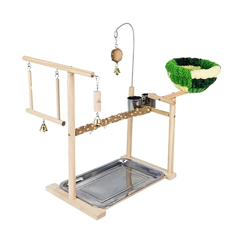 Vogel-Spielplatzhalter, Vogelkäfig-Spielplatz, Vogelkäfig-Halterung für Vogelkäfig, Holzhalter für Vogelkäfig, Mahlspielzeug von Genérico