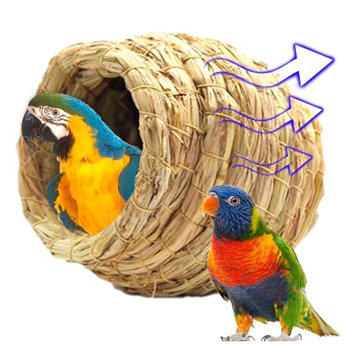 Vogelstroh: Atmungsaktive manuelle Bettwäsche für Vogelkäfige für Wellensittiche, Vogelhaus aus Naturfasersimulation, Brut- und Ruheplatz für Vögel, nid von Genérico