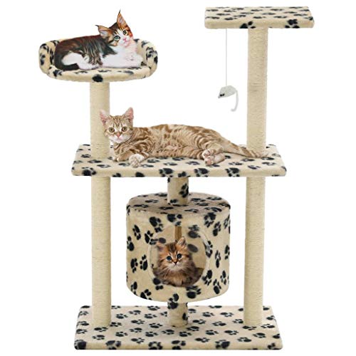 Wenjingqi-170515 Kratzbaum für Katzen, mit Sisalstange, 95 cm, Beige, Pfoten Wenjingqi-170515 Kratzbaum für Katzen, mit Sisalstange, 95 cm, Beige, Pfoten von Genérico