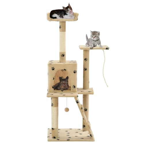 Wenjingqi-170593 Kratzbaum für Katzen, mit Sisalstange, 120 cm, Beige, Pfoten Wenjingqi-170593 Kratzbaum für Katzen, mit Sisalstange, 120 cm, Beige, Pfoten von Genérico