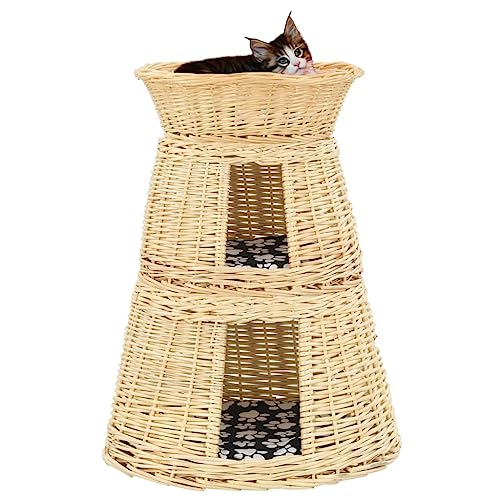 Wenjingqi-170771 Katzenkorb-Set, 3 Stück, mit Kissen aus natürlicher Weide, 47 x 34 x 60 cm Wenjingqi-170771 Katzenkorb-Set, 3 Stück, mit Kissen aus natürlicher Weide, 47 x 34 x 60 cm von Genérico