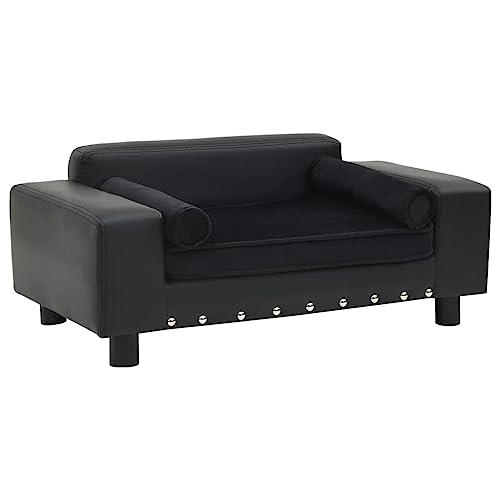Wenjingqi-170954 Hundesofa aus Plüsch und Kunstleder, Schwarz, 81 x 43 x 31 cm Wenjingqi-170954 Hundesofa aus Plüsch und Kunstleder, Schwarz, 81 x 43 x 31 cm von Genérico