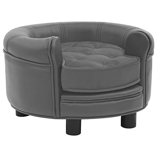 Wenjingqi-170956 Hundesofa aus Plüsch und Kunstleder, Grau, 48 x 48 x 32 cm Wenjingqi-170956 Hundesofa aus Plüsch und Kunstleder, Grau, 48 x 48 x 32 cm von Genérico