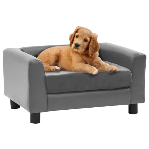 Wenjingqi-170959 Hundesofa aus Plüsch und Kunstleder, Grau, 60 x 43 x 30 cm Wenjingqi-170959 Hundesofa aus Plüsch und Kunstleder, Grau, 60 x 43 x 30 cm von Genérico
