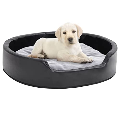 Wenjingqi-171254 Hundebett aus Plüsch und Kunstleder, Schwarz, Grau, 79 x 70 x 19 cm Wenjingqi-171254 Hundebett aus Plüsch und Kunstleder, Schwarz, Grau, 79 x 70 x 19 cm von Genérico