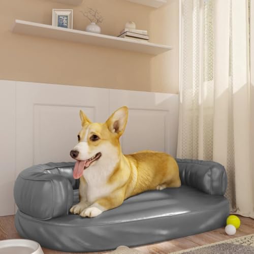 Wenjingqi-171317 Hundebett aus Schaumstoff, Kunstleder, Grau, 75 x 53 cm Wenjingqi-171317 Hundebett aus Schaumstoff, Kunstleder, Grau, 75 x 53 cm von Genérico