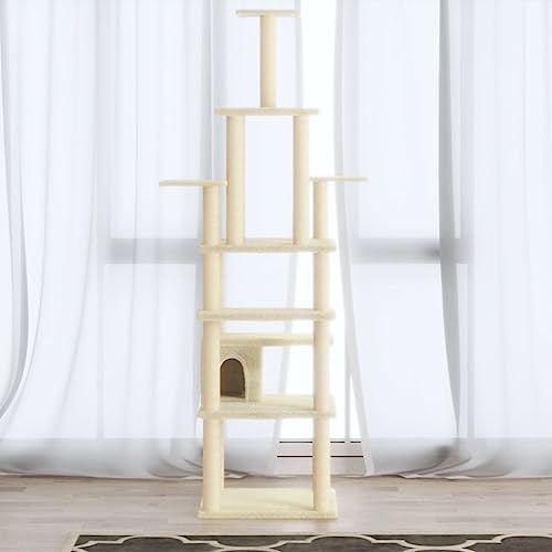 Wenjingqi-171482 Kratzbaum für Katzen, mit Sisalstäben, cremefarben, 183 cm Wenjingqi-171482 Kratzbaum für Katzen, mit Sisalstäben, cremefarben, 183 cm von Genérico