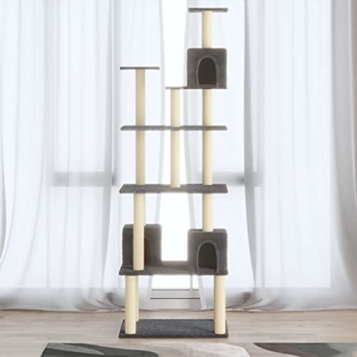Wenjingqi-171490 Kratzbaum für Katzen mit Sisalstäben, dunkelgrau, 188 cm Wenjingqi-171490 Kratzbaum für Katzen mit Sisalstäben, dunkelgrau, 188 cm von Genérico