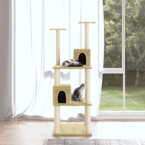 Wenjingqi-171524 Kratzbaum für Katzen, mit Sisalstäben, cremefarben, 141 cm Wenjingqi-171524 Kratzbaum für Katzen, mit Sisalstäben, cremefarben, 141 cm von Genérico