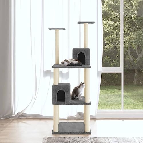 Wenjingqi-171526 Kratzbaum für Katzen mit Sisalstäben, dunkelgrau, 141 cm Wenjingqi-171526 Kratzbaum für Katzen mit Sisalstäben, dunkelgrau, 141 cm von Genérico