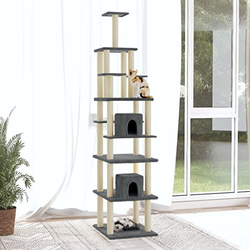 Wenjingqi-171529 Kratzbaum für Katzen mit Sisalstäben, dunkelgrau, 216 cm Wenjingqi-171529 Kratzbaum für Katzen mit Sisalstäben, dunkelgrau, 216 cm von Genérico