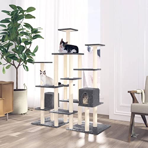 Wenjingqi-171532 Kratzbaum für Katzen, mit Sisalstäben, dunkelgrau, 145 cm Wenjingqi-171532 Kratzbaum für Katzen, mit Sisalstäben, dunkelgrau, 145 cm von Genérico